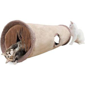 Collapsible Cat Tunnel Tube Crinkle Tunnel with Cat Toys，L35", D 9.7"